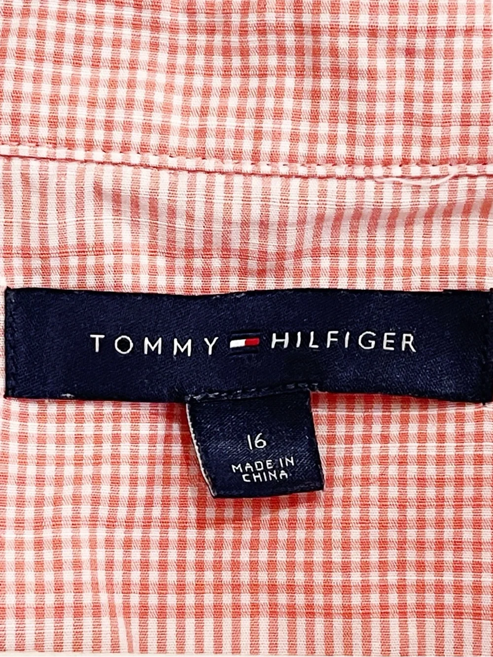 Tommy‎ Hilfiger Pink Plaid Gingham Shirt Dress Tie Waist Coastal Preppy Size 16 - Picture 9 of 14